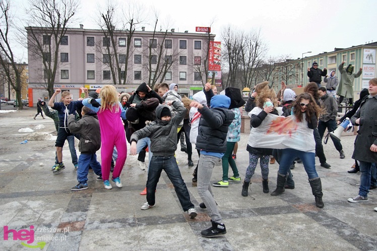 Harlem Shake dotarło do Mielca. Kilkadziesiąt osób zatańczyło na Placu AK