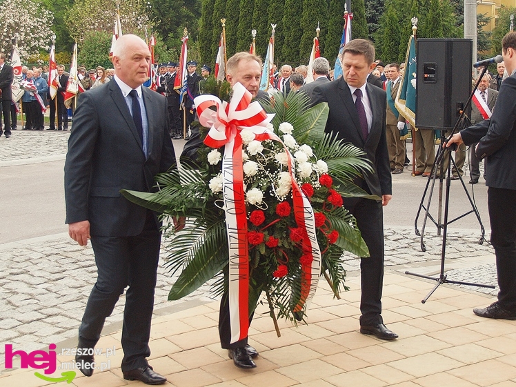 Mieleckie święto3 Maja obchodzone jak co roku. Msza, przemarsz, uroczystość pod pomnikiem