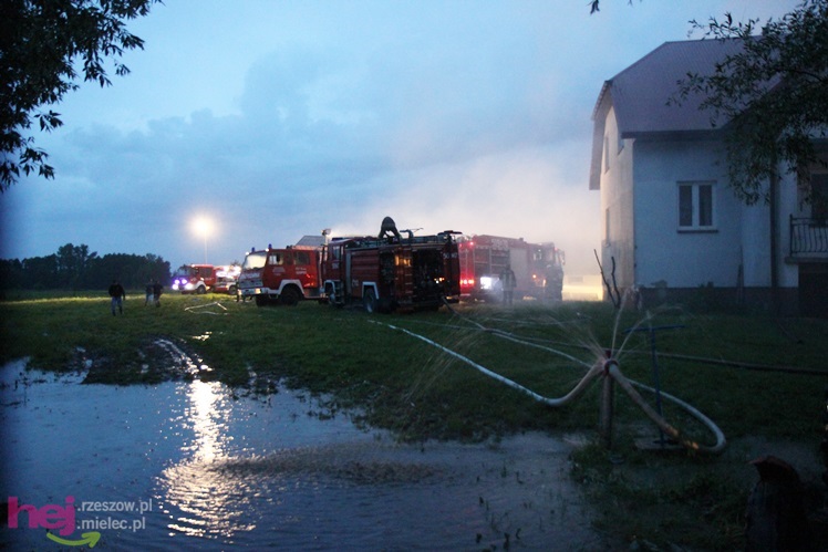 Burza w regionie: pożar chlewni w Wadowicach Górnych