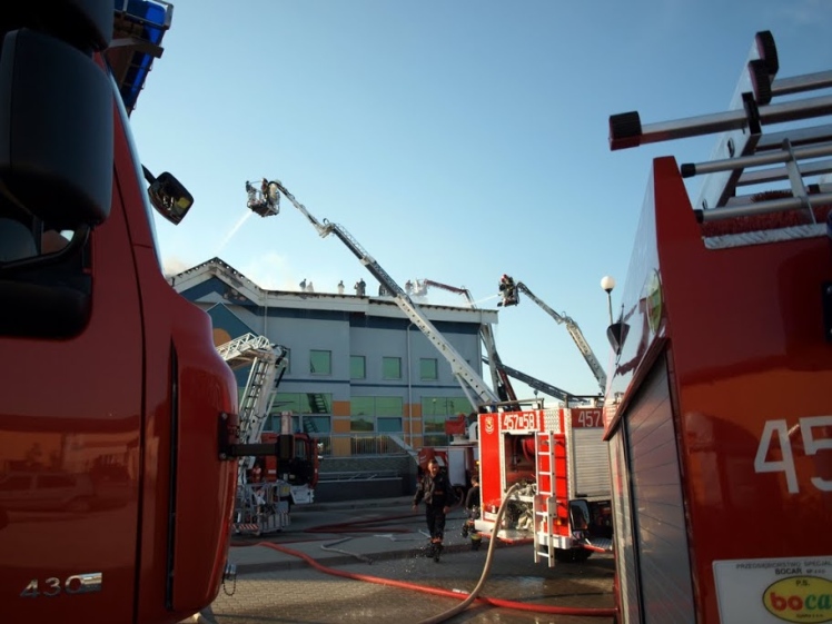 Pożar basenu w Kolbuszowej