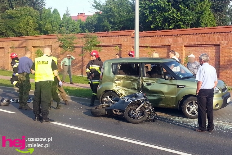 Wypadek z udziałem motocyklisty na Jana Pawła II