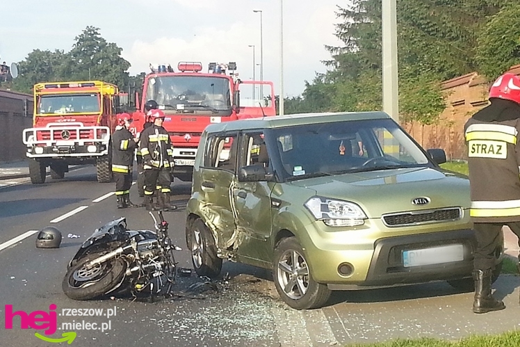 Wypadek z udziałem motocyklisty na Jana Pawła II