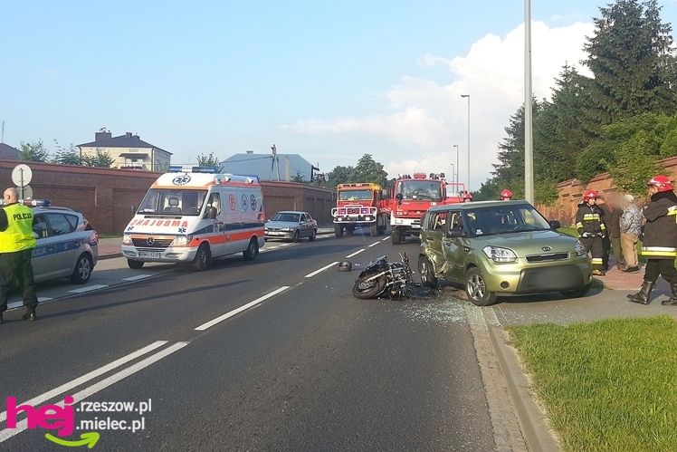 Wypadek z udziałem motocyklisty na Jana Pawła II
