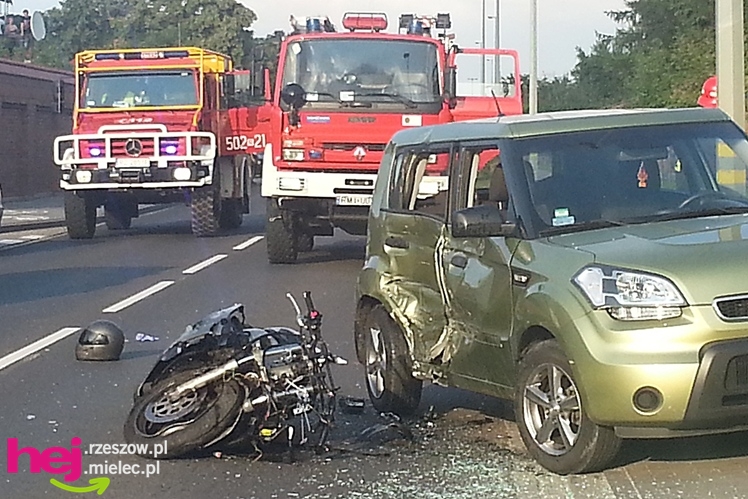 Wypadek z udziałem motocyklisty na Jana Pawła II