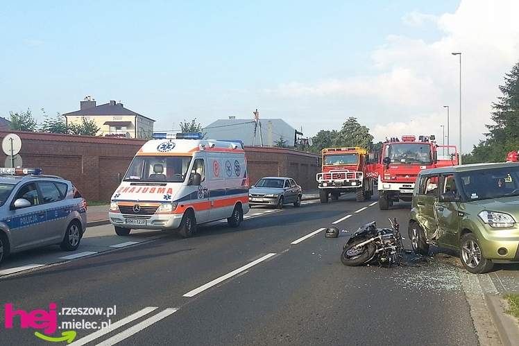 Wypadek z udziałem motocyklisty na Jana Pawła II