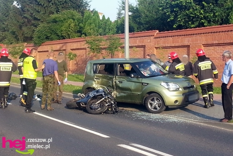 Wypadek z udziałem motocyklisty na Jana Pawła II