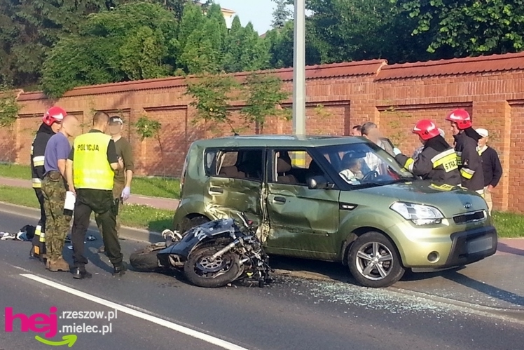 Wypadek z udziałem motocyklisty na Jana Pawła II