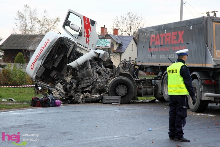 Poważny wypadek w Rzędzianowicach. TIR zderzył się z autobusem