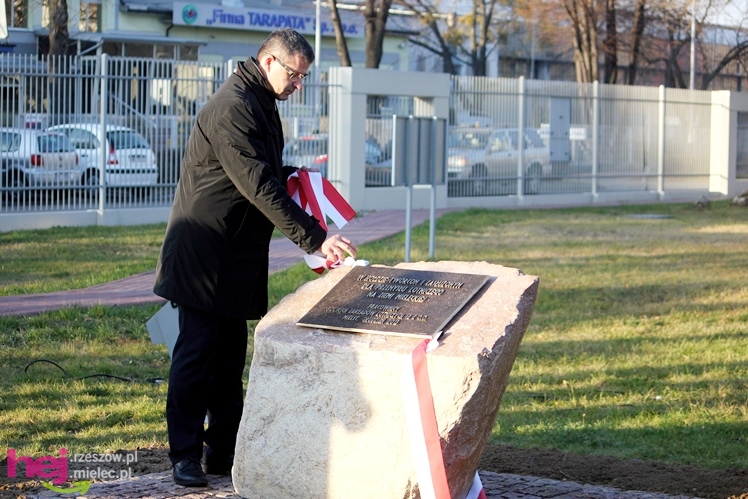 Odsłonięcie obelisku w hołdzie twórcom i zasłużonym dla przemysłu lotniczego w Mielcu