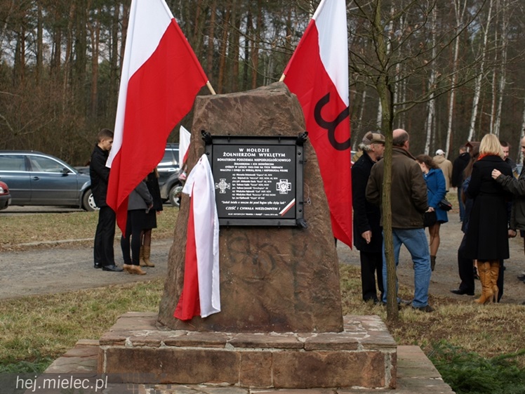 Tablica w  hołdzie Żołnierzom Wyklętym. ?To drogowskaz dla młodych pokoleń?