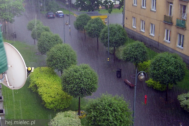 Nawałnica nad Mielcem. Podtopienia ulic i piwnic w sporej części miasta