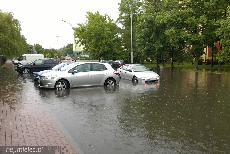 Nawałnica nad Mielcem. Podtopienia ulic i piwnic w sporej części miasta