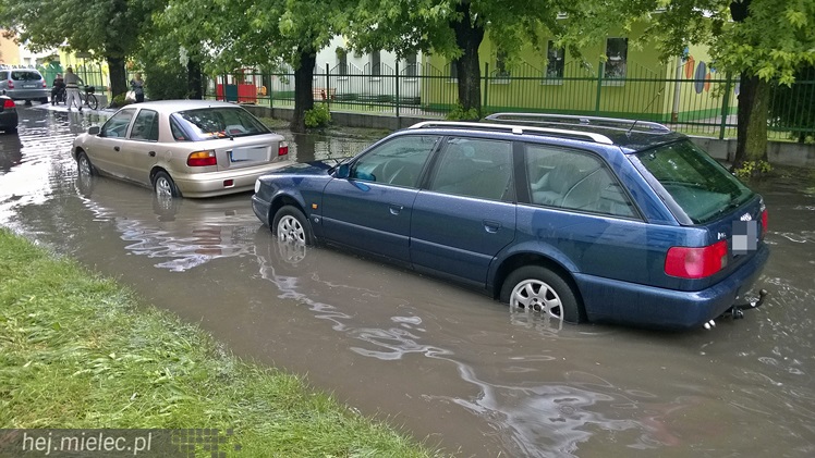Nawałnica nad Mielcem. Podtopienia ulic i piwnic w sporej części miasta