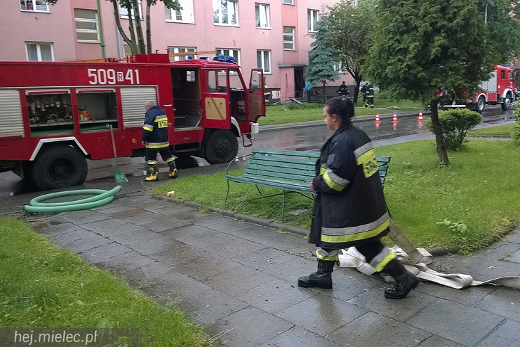 Strażacy pompowali wodę z piwnic na Kochanowskiego