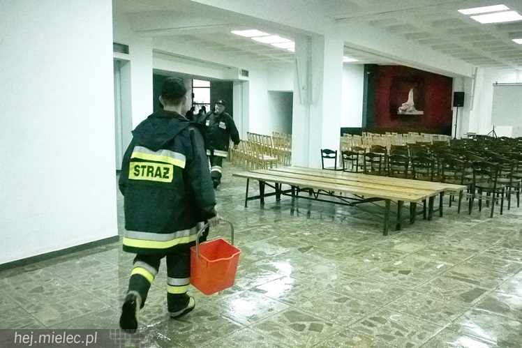 Woda wlała się do dolnego kościoła parafii Ducha Świętego, interweniowali strażacy