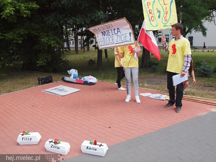 Kilkanaście osób pikietowało przeciw aborcjom, których w Mielcu nie było