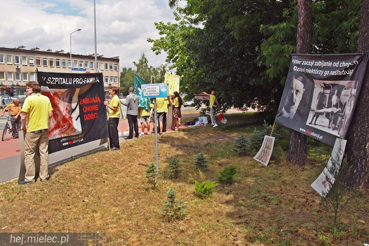 Kilkanaście osób pikietowało przeciw aborcjom, których w Mielcu nie było