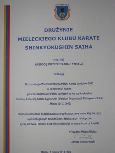 Mielecki Klub Karate Shinkyokushin ?SAIHA?: Liczą się kolejne wyzwania. Chcesz dołączyć?