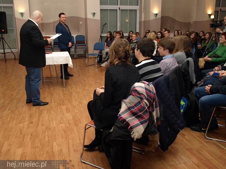 Spotkanie Jacka Kawalca z mielecką młodzieżą w ramach 
