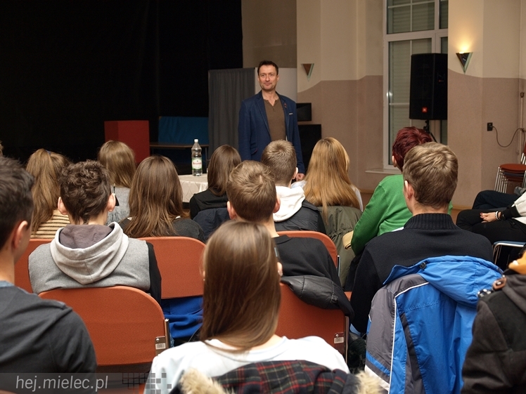 Spotkanie Jacka Kawalca z mielecką młodzieżą w ramach 