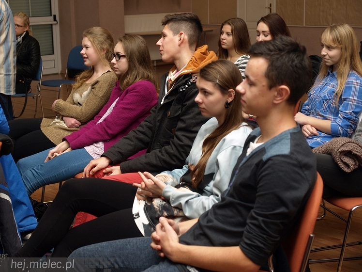 Spotkanie Jacka Kawalca z mielecką młodzieżą w ramach 