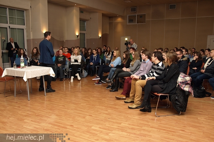 Spotkanie Jacka Kawalca z mielecką młodzieżą w ramach 
