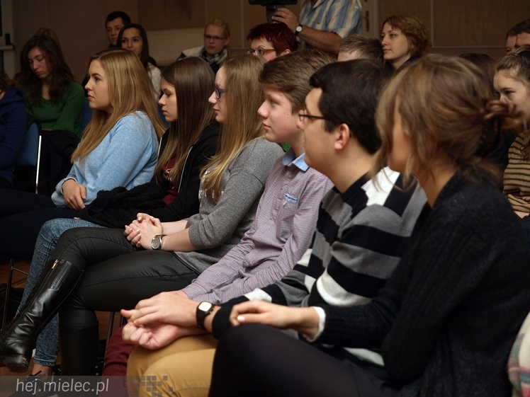 Spotkanie Jacka Kawalca z mielecką młodzieżą w ramach 