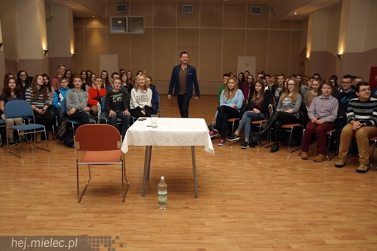 Spotkanie Jacka Kawalca z mielecką młodzieżą w ramach 