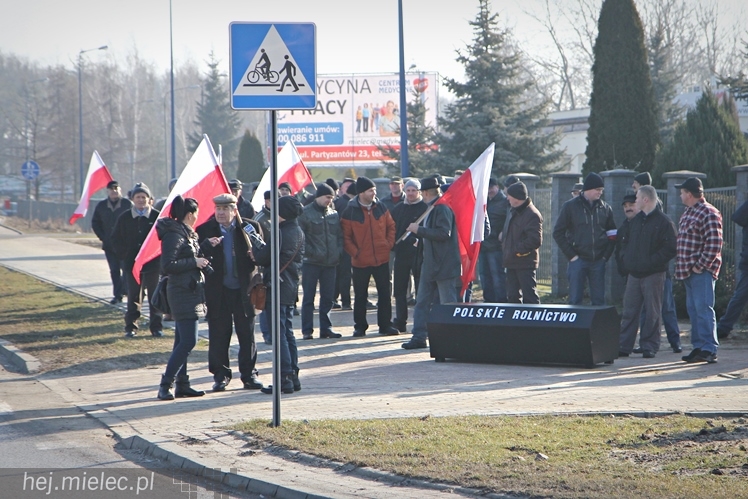 Kilkudziesięciu rolników protestowało na rondzie przy SSE Mielec