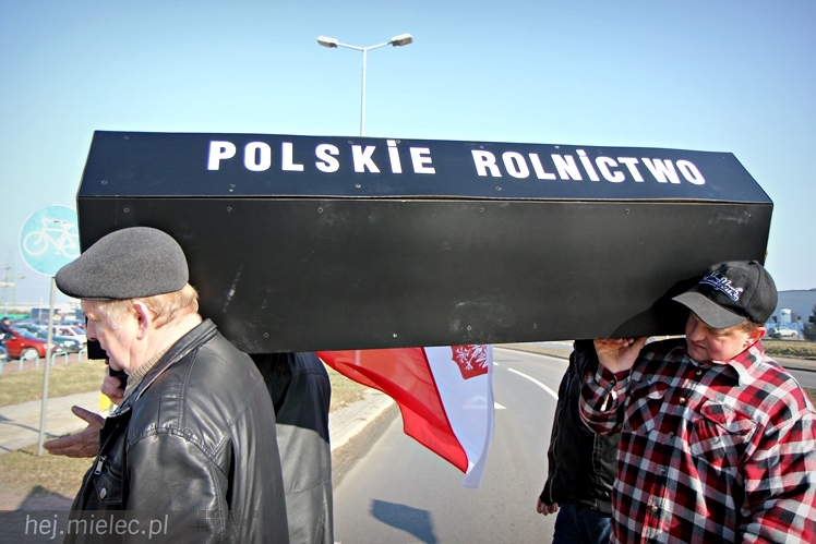 Kilkudziesięciu rolników protestowało na rondzie przy SSE Mielec