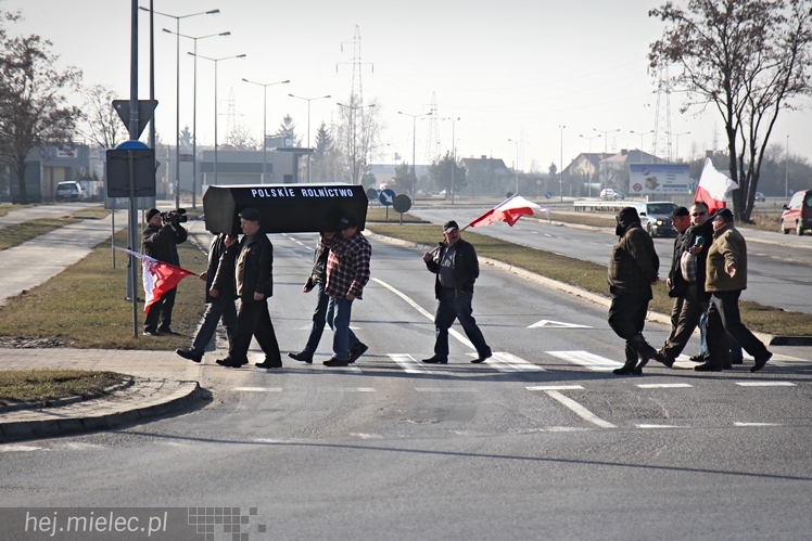 Kilkudziesięciu rolników protestowało na rondzie przy SSE Mielec