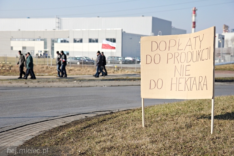 Kilkudziesięciu rolników protestowało na rondzie przy SSE Mielec