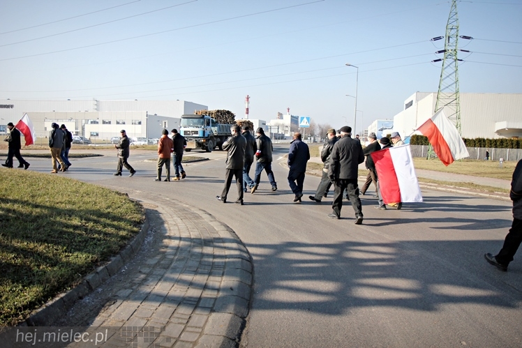 Kilkudziesięciu rolników protestowało na rondzie przy SSE Mielec