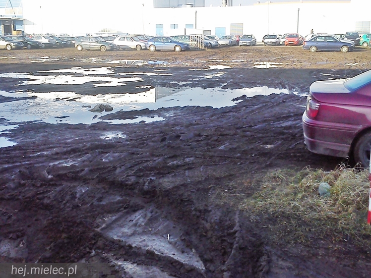 Parkujący na strefie toną w błocie, bo nie ma dla nich miejsca