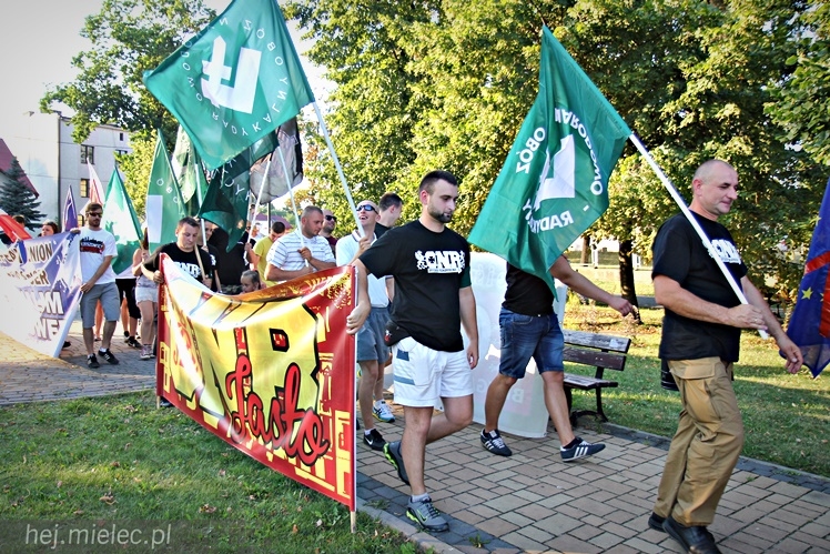 Marsz Dmowskiego na ulicach Mielca