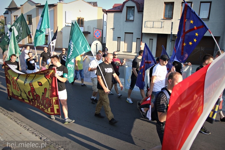 Marsz Dmowskiego na ulicach Mielca