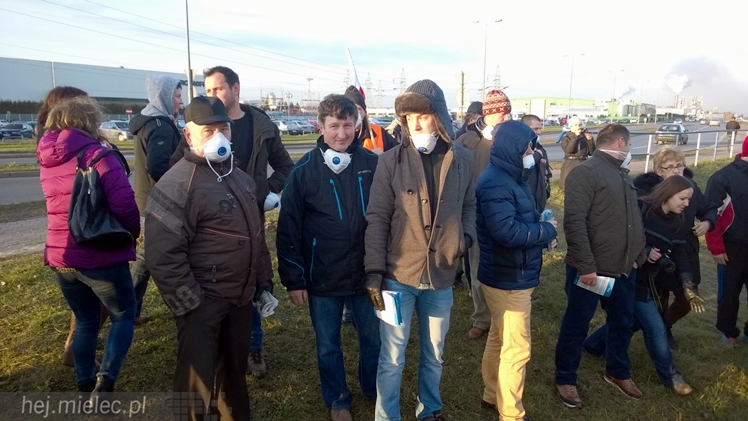 Kilkadziesiąt osób protestowało przeciwko zatruwania powietrza w Mielcu