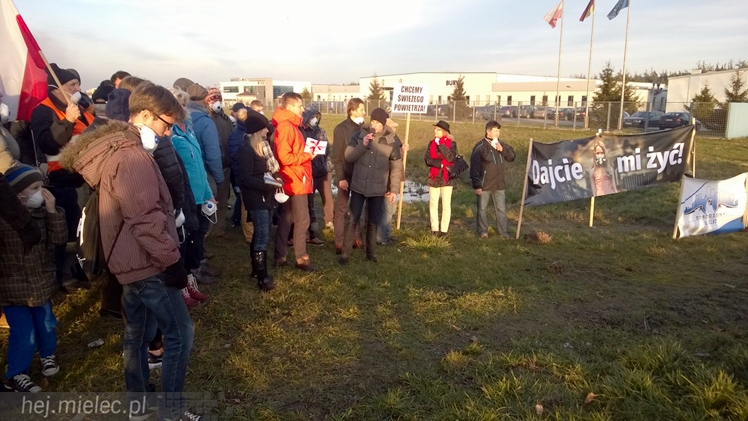 Kilkadziesiąt osób protestowało przeciwko zatruwania powietrza w Mielcu