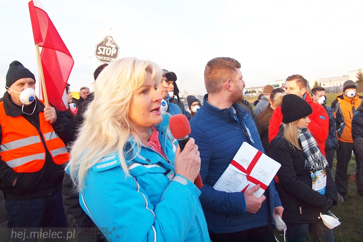 Kilkadziesiąt osób protestowało przeciwko zatruwania powietrza w Mielcu