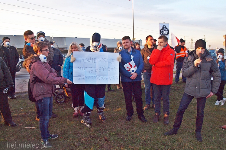 Kilkadziesiąt osób protestowało przeciwko zatruwania powietrza w Mielcu