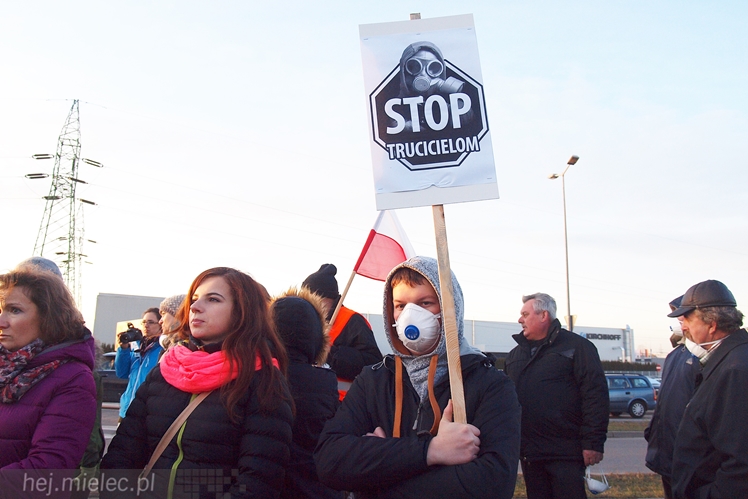Kilkadziesiąt osób protestowało przeciwko zatruwania powietrza w Mielcu
