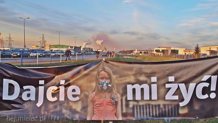 Kilkadziesiąt osób protestowało przeciwko zatruwania powietrza w Mielcu