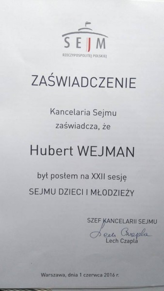 Mielczanie posłami na Sejm Dzieci i Młodzieży!