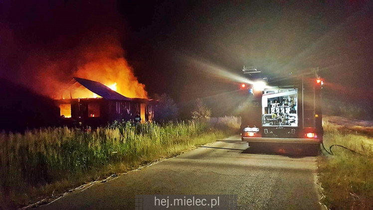 Pożar domu letniskowego w Osiedlu Rzochów