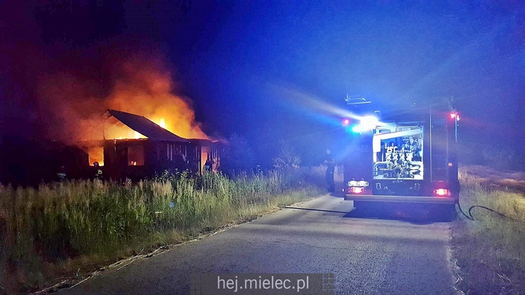 Pożar domu letniskowego w Osiedlu Rzochów