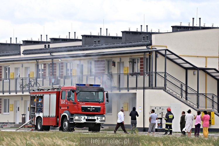 Pożar budynku socjalnego na ul. Inwestorów