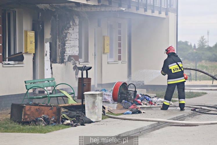 Pożar budynku socjalnego na ul. Inwestorów