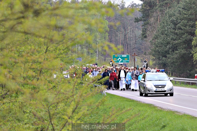 Pielgrzymka i nabożeństwo majowe przy kapliczce na Biesiadce