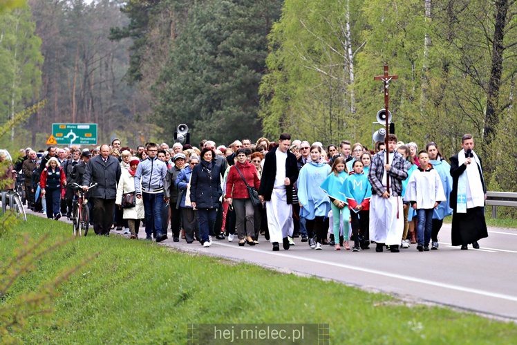 Pielgrzymka i nabożeństwo majowe przy kapliczce na Biesiadce