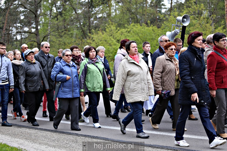 Pielgrzymka i nabożeństwo majowe przy kapliczce na Biesiadce